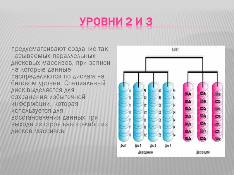 Уровни 2 и 3      предусматривают создание так называемых параллельных